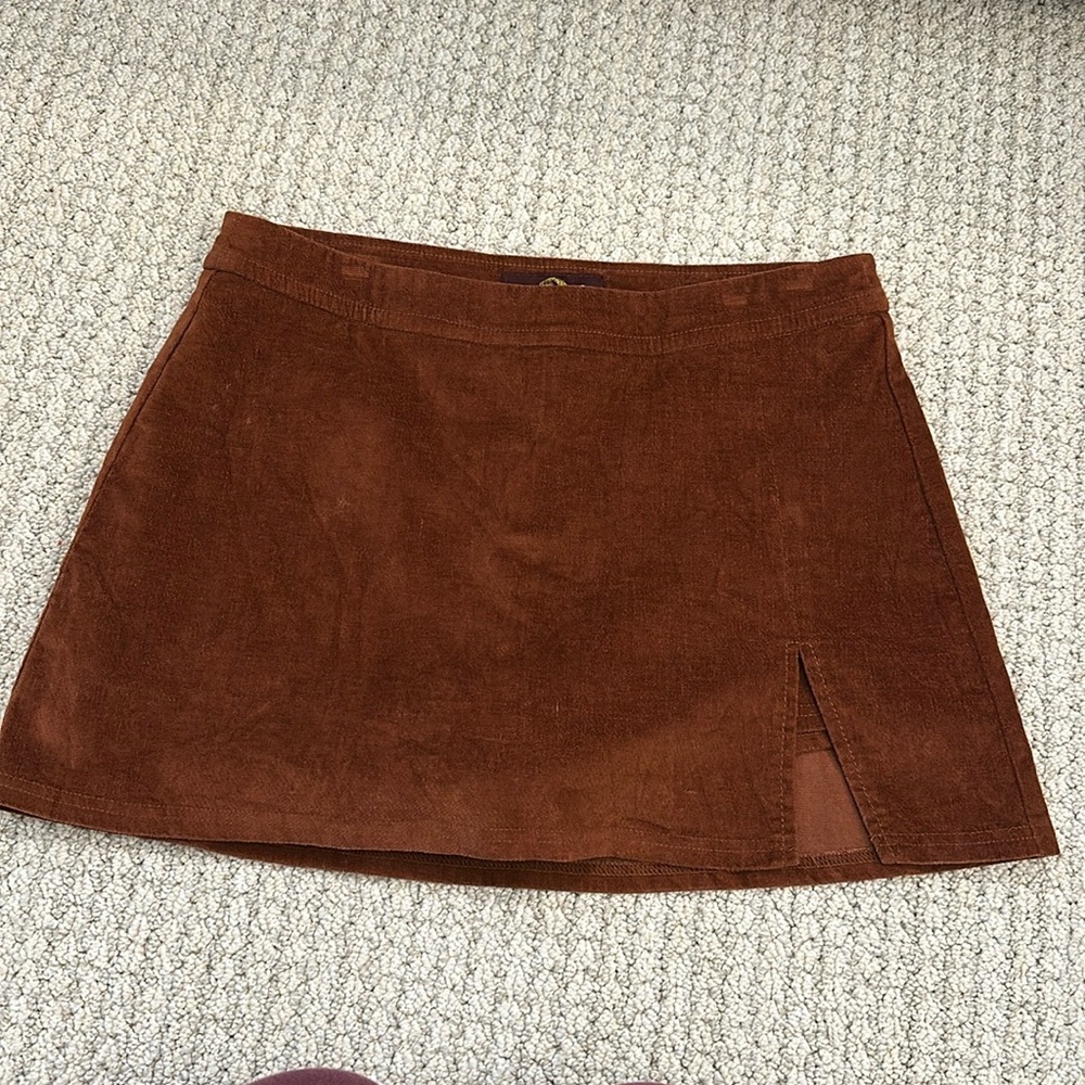Vintage Jordache Brown Faux Suede Skirt with built in shorts